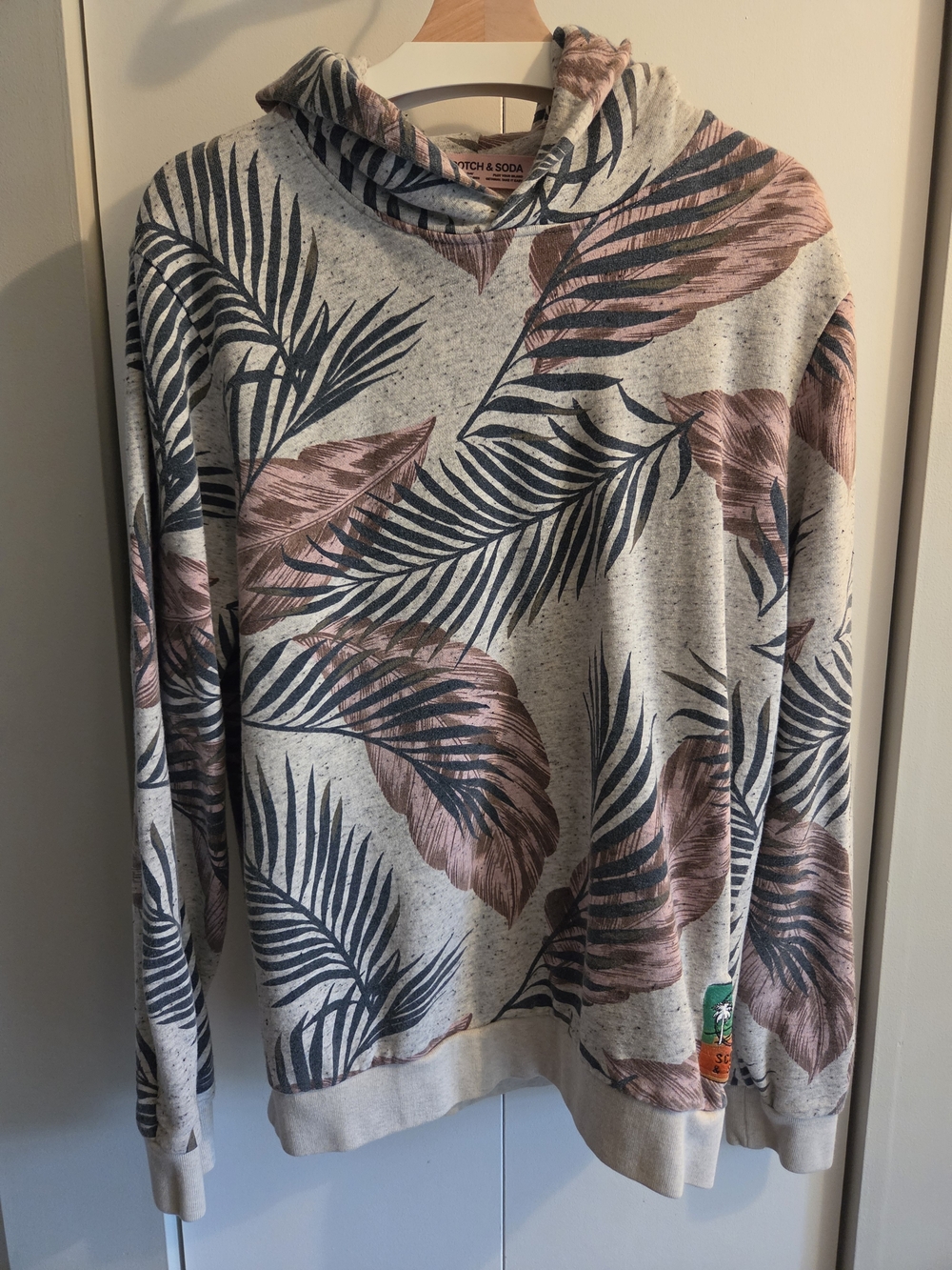 Scotch & Soda Palm Leaf Crewneck Sweater - Pink & Blue